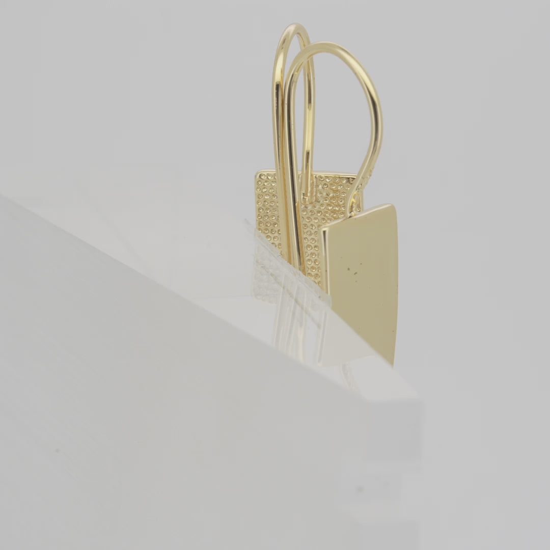 .Simple Fashion Long Square Glossy 585 Rose Gold, 14K Gold, White Gold Wire Hook Pendientes colgantes para mujer