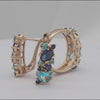 .Lujosos anillos de racimo de colores Conjunto de joyas de oro rosa
