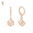 Butterfly of cluster Blue turquoise Rose Gold Stud Earrings