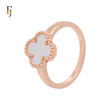 Minimalism Elegant Black or white Clover design Rose Gold  Fashion Rings