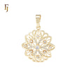 Filigree snowflake white CZs 14K Gold Pendant