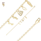 Fancy Link 14K Gold Bracelets of Beard, Eyeblind, Bag, shoes and Glasses