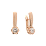 Brincos solitários em ouro 14K, cores banhadas a ouro rosa