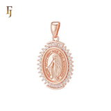 Christian Virgin Mary Portrait of white CZs Chr