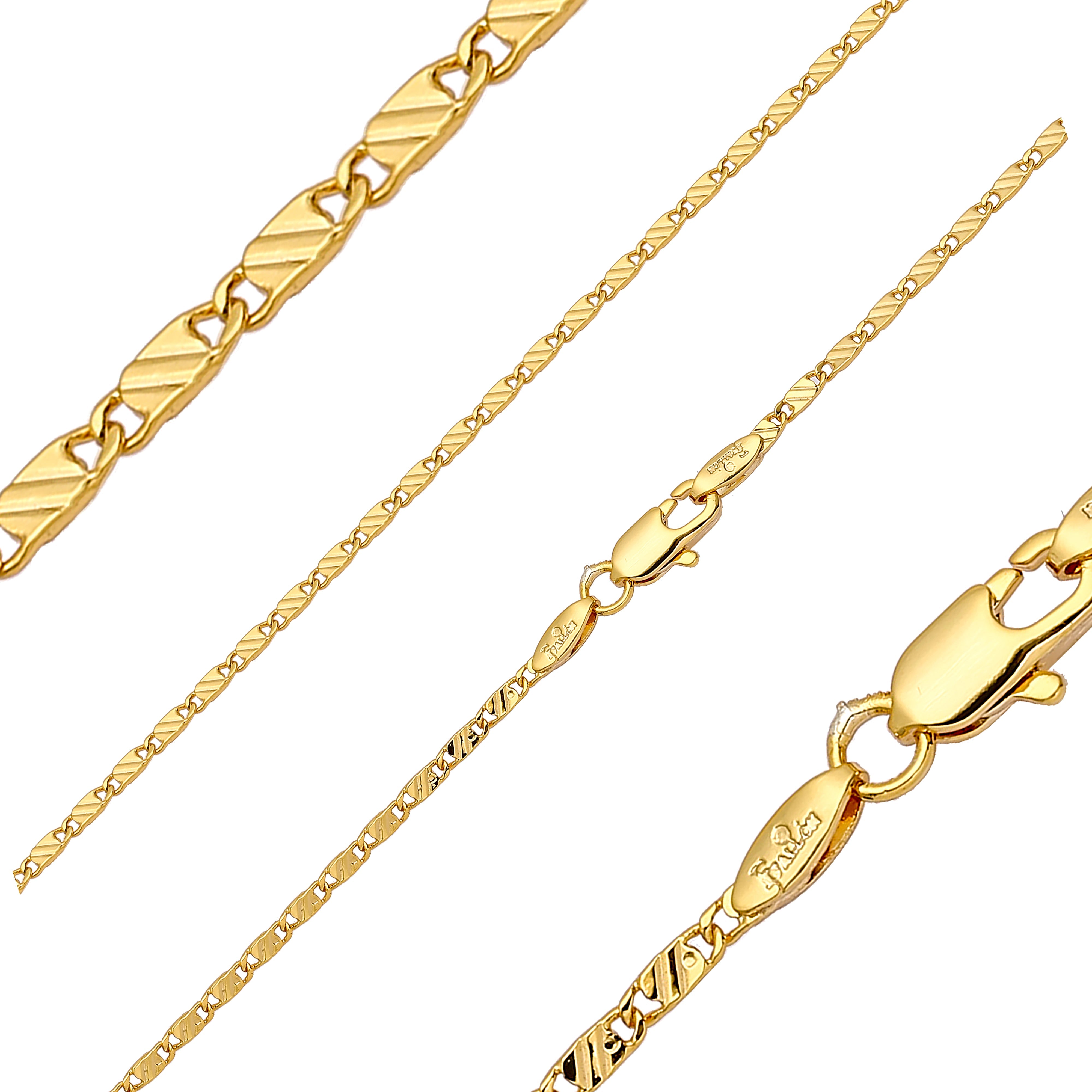 Solid snail link hammered chains plated in 14K Gold, Rose Gold, two tone, white gold
