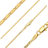 Solid snail link hammered chains plated in 14K Gold, Rose Gold, two tone, white gold