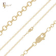Cadena rolo clásica de eslabones ultrafinos en oro de 14 quilates, oro rosa y oro blanco.
