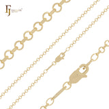 Cadena rolo clásica de eslabones ultrafinos en oro de 14 quilates, oro rosa y oro blanco.