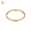 Greek Key meander 14K Gold white Czs Bangle