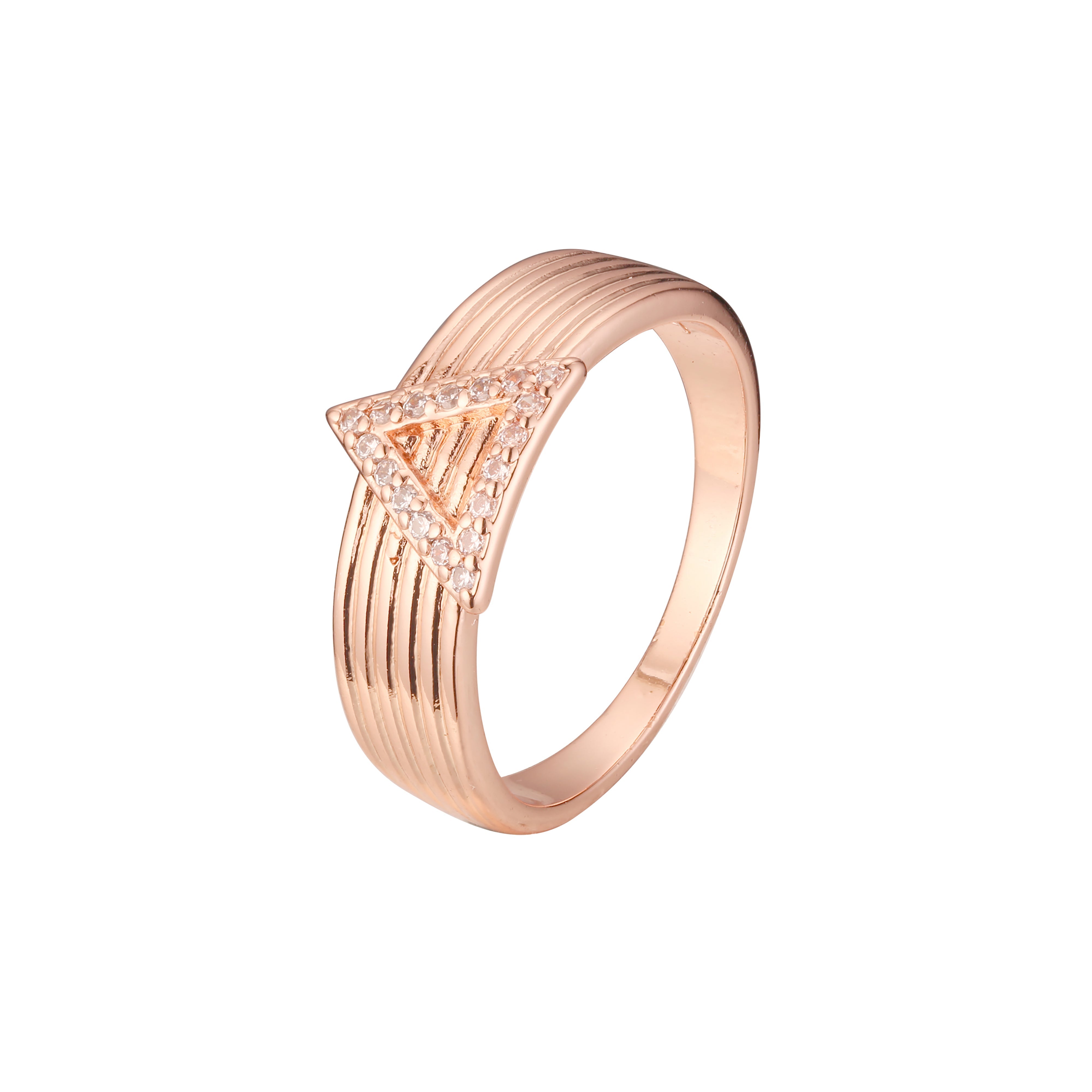 Anéis em ouro rosa, duas cores de revestimento