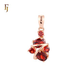 Colorful cluster CZs stones Rose Gold Pendant