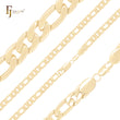 Cadenas clásicas de eslabones Figaro Link de oro de 14 quilates