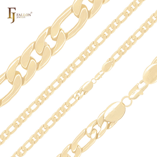 Cadenas clásicas de eslabones Figaro Link de oro de 14 quilates