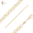 Pulseras de eslabones de lujo con hebillas mixtas de cuentas huecas de disco en oro de 14 quilates