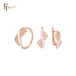Elegante conjunto de joyas de dos tonos en oro rosa con cinta trenzada unida