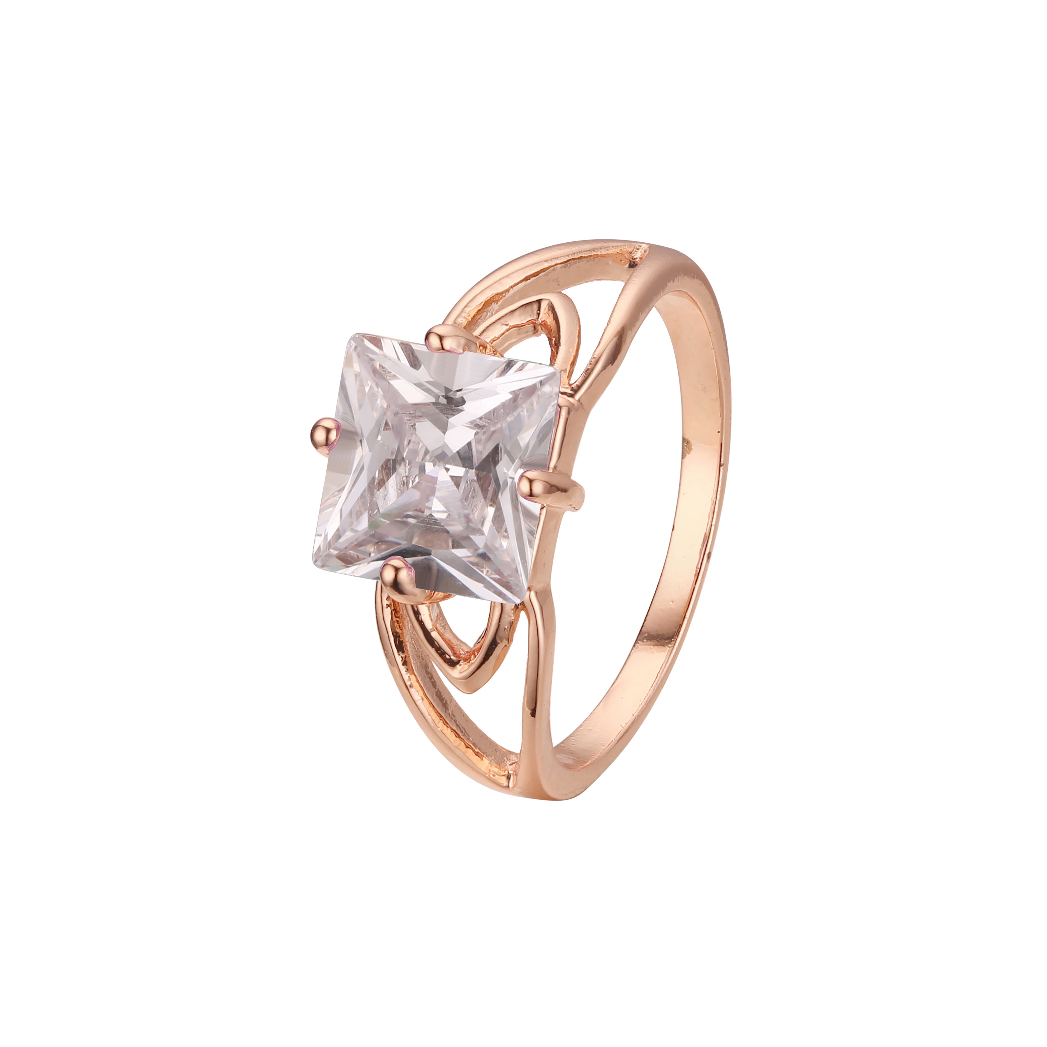 Solitario grandes piedras de colores talla esmeralda Oro Blanco, Anillos Oro Rosa