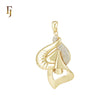 Ringing Bells of white CZs 14K Gold Pendant