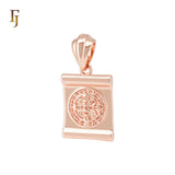 Religious Catholic Orthodox Crux Sancti Patris Benedicti Rose Gold Reel Pendant