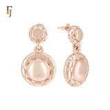 Double donut drop 14K Gold Stud Earrings