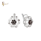Pendientes Cluster CZ Oro rosa bicolor