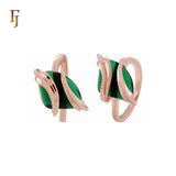 Double Ribbons clawed elegant Solitaire Colorful CZ Rose Gold Fashion Rings
