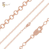 Cadena rolo clásica de eslabones ultrafinos en oro de 14 quilates, oro rosa y oro blanco.