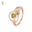 Double Olive Green CZ Rose Gold Fahsion Rings
