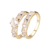 Ultra-luxuri?se Halo-Ringe mit wei?em Zirkonia, plattiert mit 14 Karat Gold