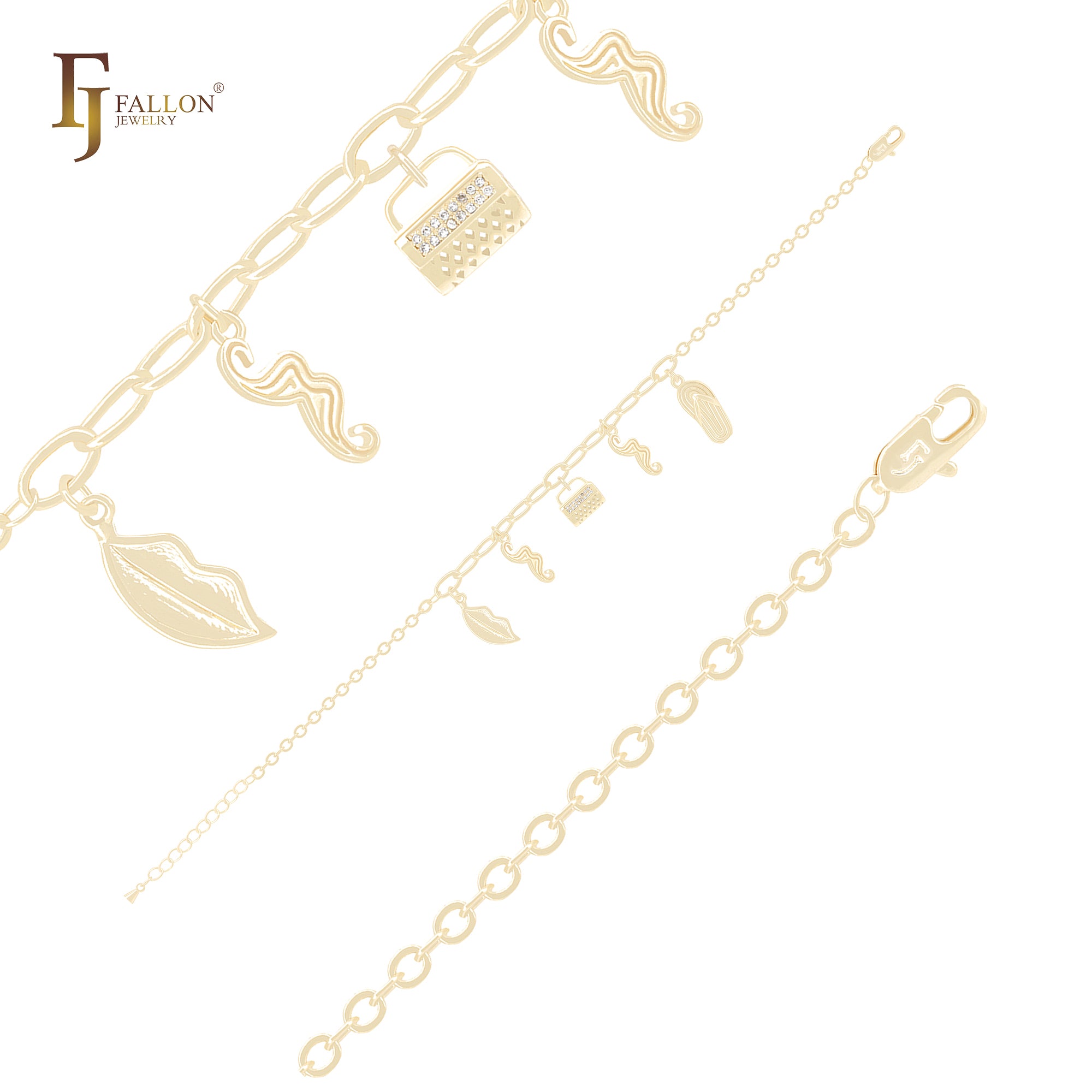 Kleine Charms der Dekoration 14K Gold Armbänder