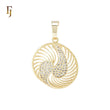 Double filigree white CZs 14K Gold Pendant