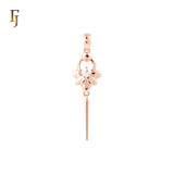 Elegant Flower rings key drop Rose Gold Solitiare Pendant