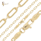 Enlace de clip martillado texturizado Oro de 14 quilates, cadenas de oro rosa