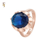 Colorful Big Rounded SOlitaire CZ Rose Gold Fashion Rings