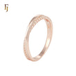 Double White CZs Paved Wedding Band Eternity Rose Gold Rings