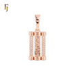 Greek key Board of white CZs cluster Rose Gold Pendant