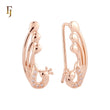 Phoenix Peacock bird of white CZs Rose Gold Crawler Earrings Ear Climber