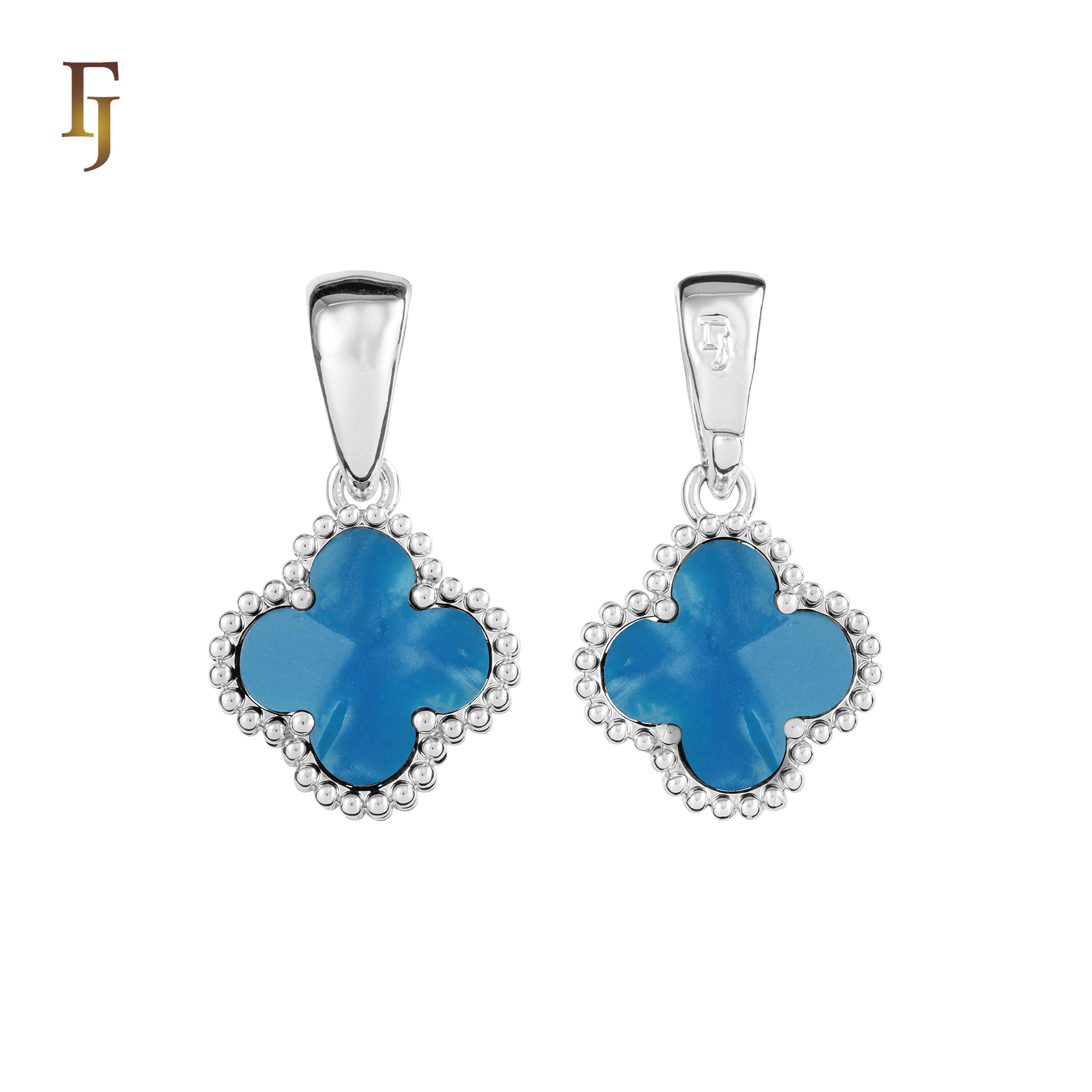 幸運のカラフルなクローバーローズゴールド、14Kゴールド、ホワイトゴールドペンダント