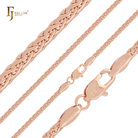Cadenas compactas y elegantes de eslabones en forma de C en oro rosa