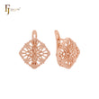Pendientes altos de clip en forma de cono de oro rosa brillante