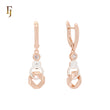 Double Ribbon Lock Rose Gold two tone Russian Lock Earrings