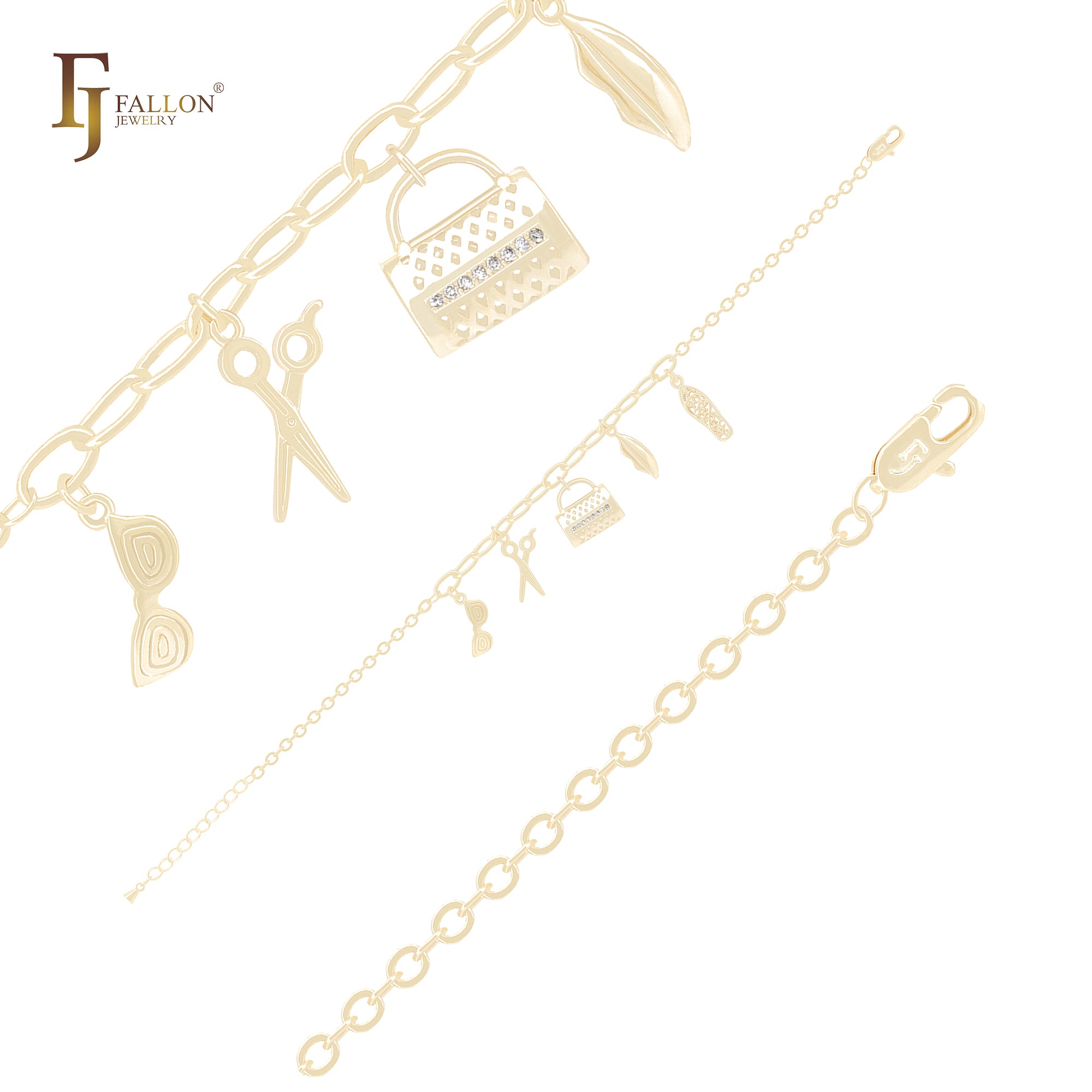 Kleine Charms der Dekoration 14K Gold Armbänder
