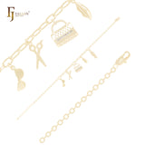 Kleine Charms der Dekoration 14K Gold Armbänder