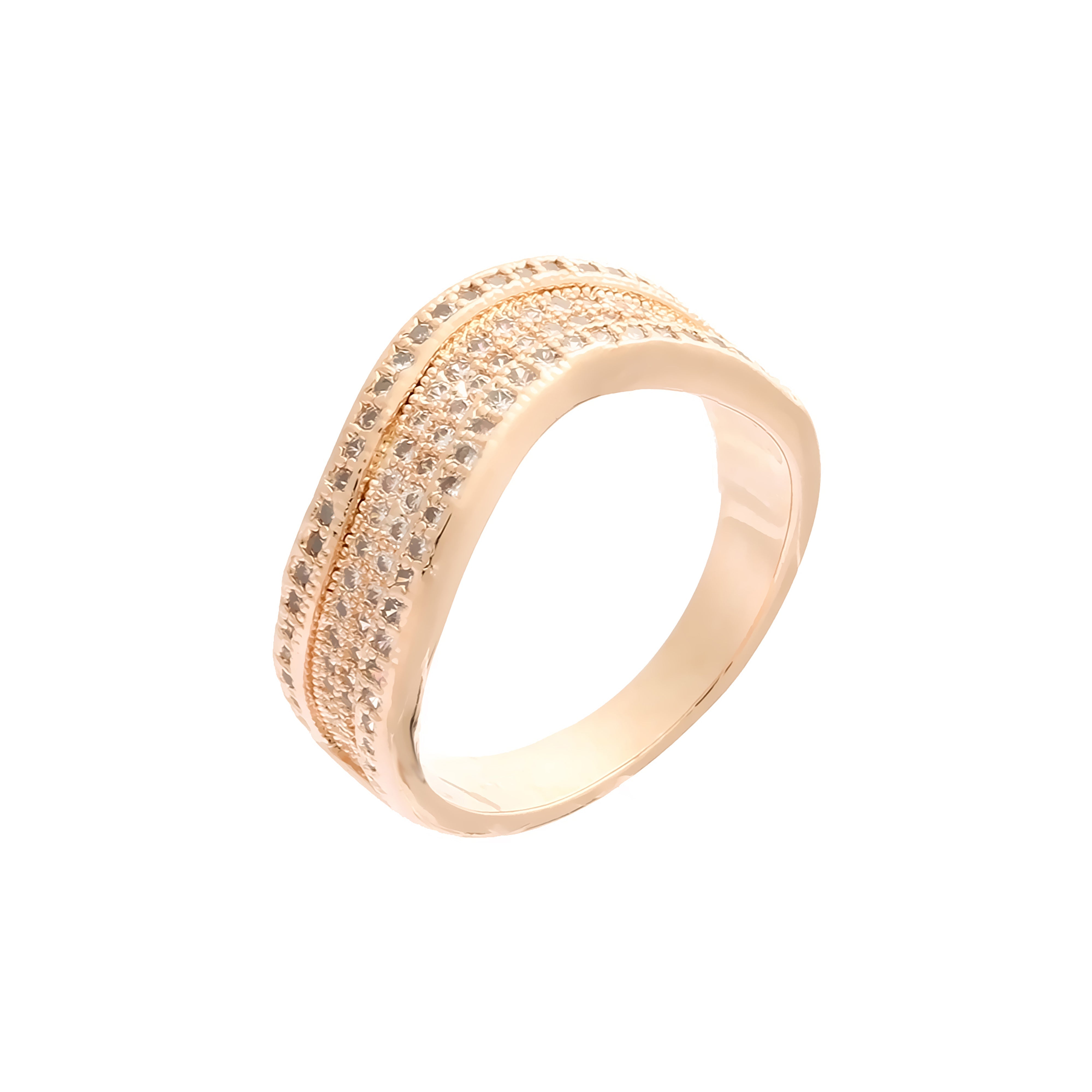 14K ゴールド、ローズゴールドメッキ色の結婚指輪リング