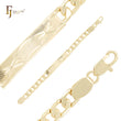 Pulseras de identificación para hombre de oro de 14 quilates con eslabones curvos texturizados