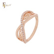Кольца греческого ключа Marquise Crossing White CZs Rose Gold Fashion