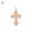 Russian Orthodox Crucifix Rose Gold Cross Pendant Religious