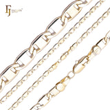 Классические цепочки Mariner link с покрытием из Жёлтое золото 585 пробы, двухцветные, трехцветные