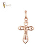 Christian Catholic Rose Gold Beads Crucifix Cross Pendant