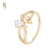 Solitaire white CZ Geometric 14K Gold, Rose Gold Fashion Rings