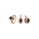 Conjunto de halo de oro rosa con anillos